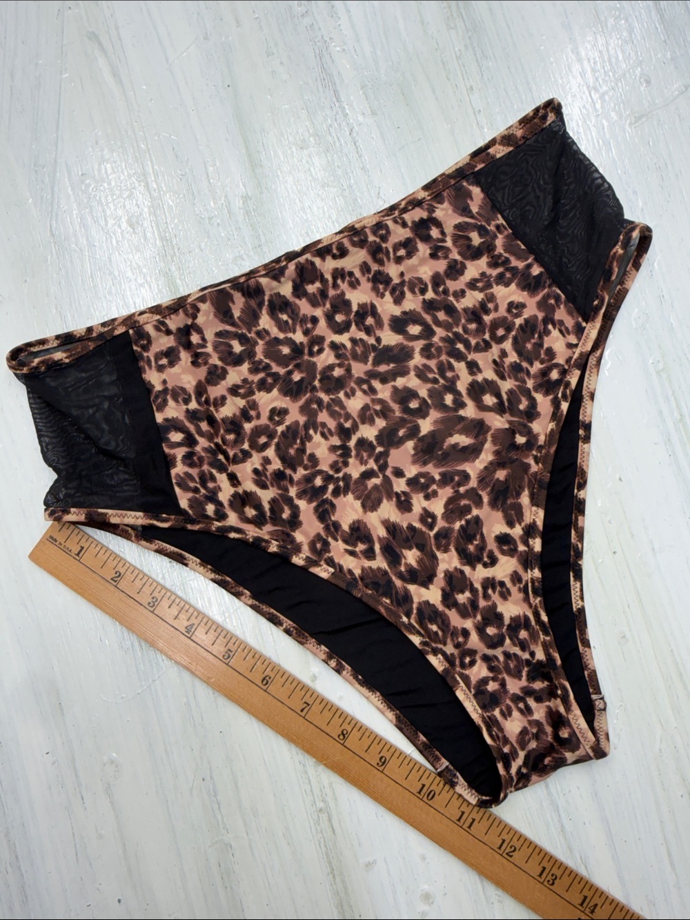 aerie Leopard Print Bikini Top XL & High-Waist Bottoms L - Brown & Black - Picture 4 of 16